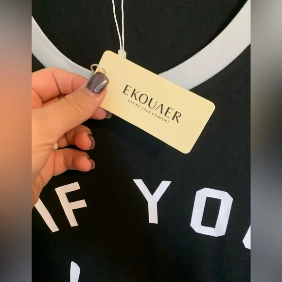 Ekouaer Long Sleeve Nightgown L | Soft Calf-Length Sleepwear Pajama Dress NWT - Picture 10 of 14